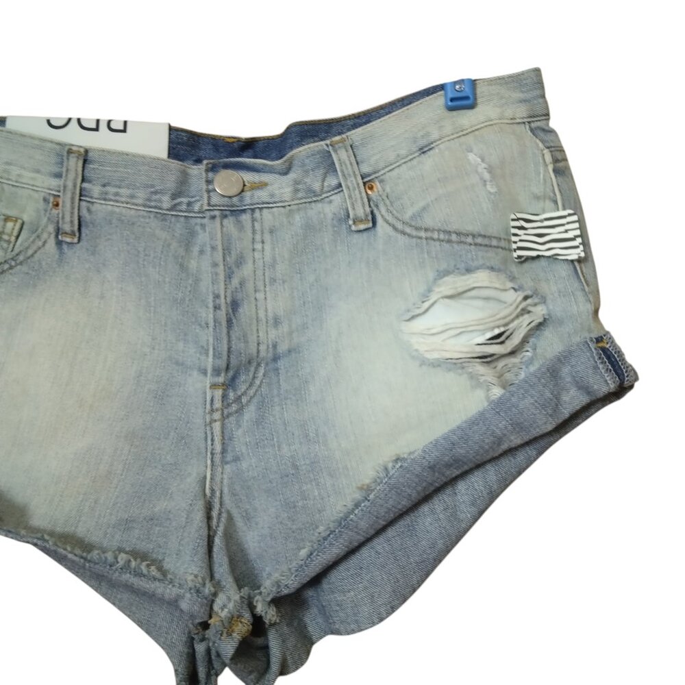 BDG Slayer Mid Rise Women's Size 31 Distressed Button Fly Cutoff Denim Shorts - Picture 2 of 8